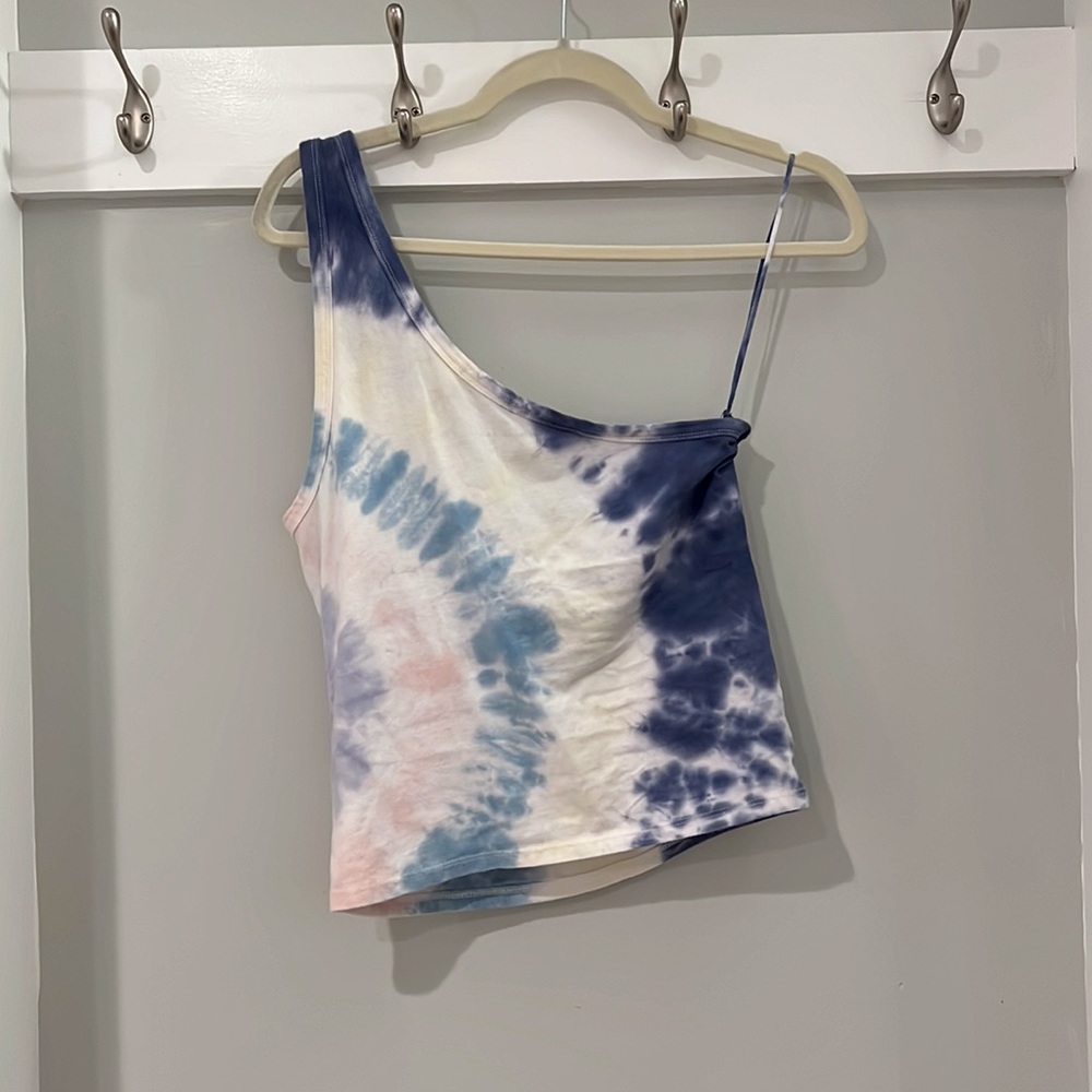 American Eagle One Shoulder Tie Dye Crop Top Women’s Large